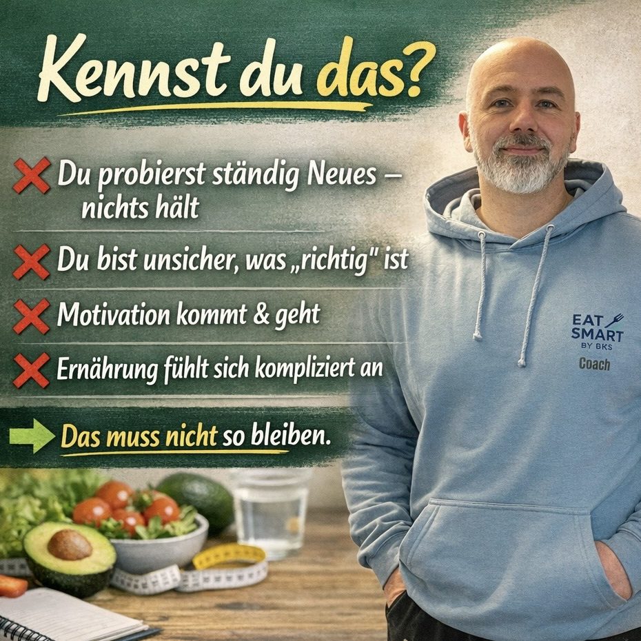 Gesunde Lebensmitteloptionen, darunter Proteine und Kohlenhydrate, mit ungesunden Alternativen.